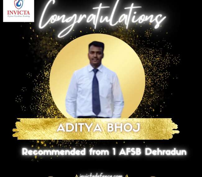 Aditya Bhoj - Invicta Defence Academy Success Stories